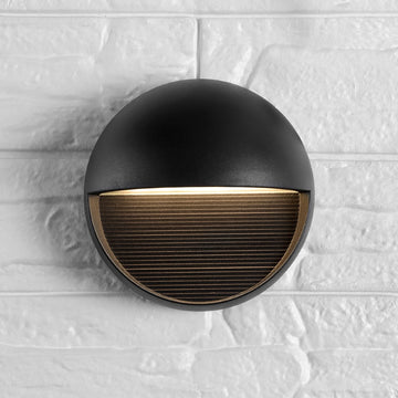 Orbe 6.25" Outdoor Metal/Glass Integrated LED Wall Sconce